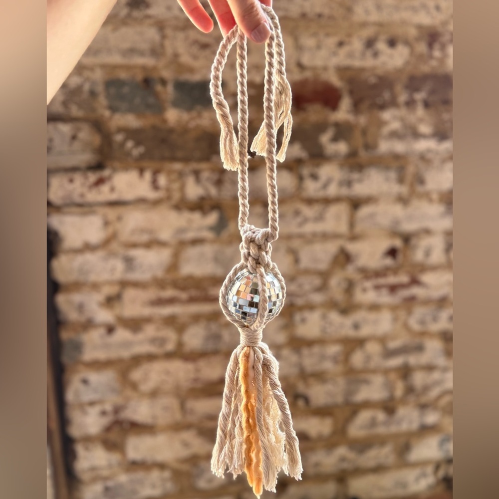 Handmade Disco Ball Tassel for Car Mirror